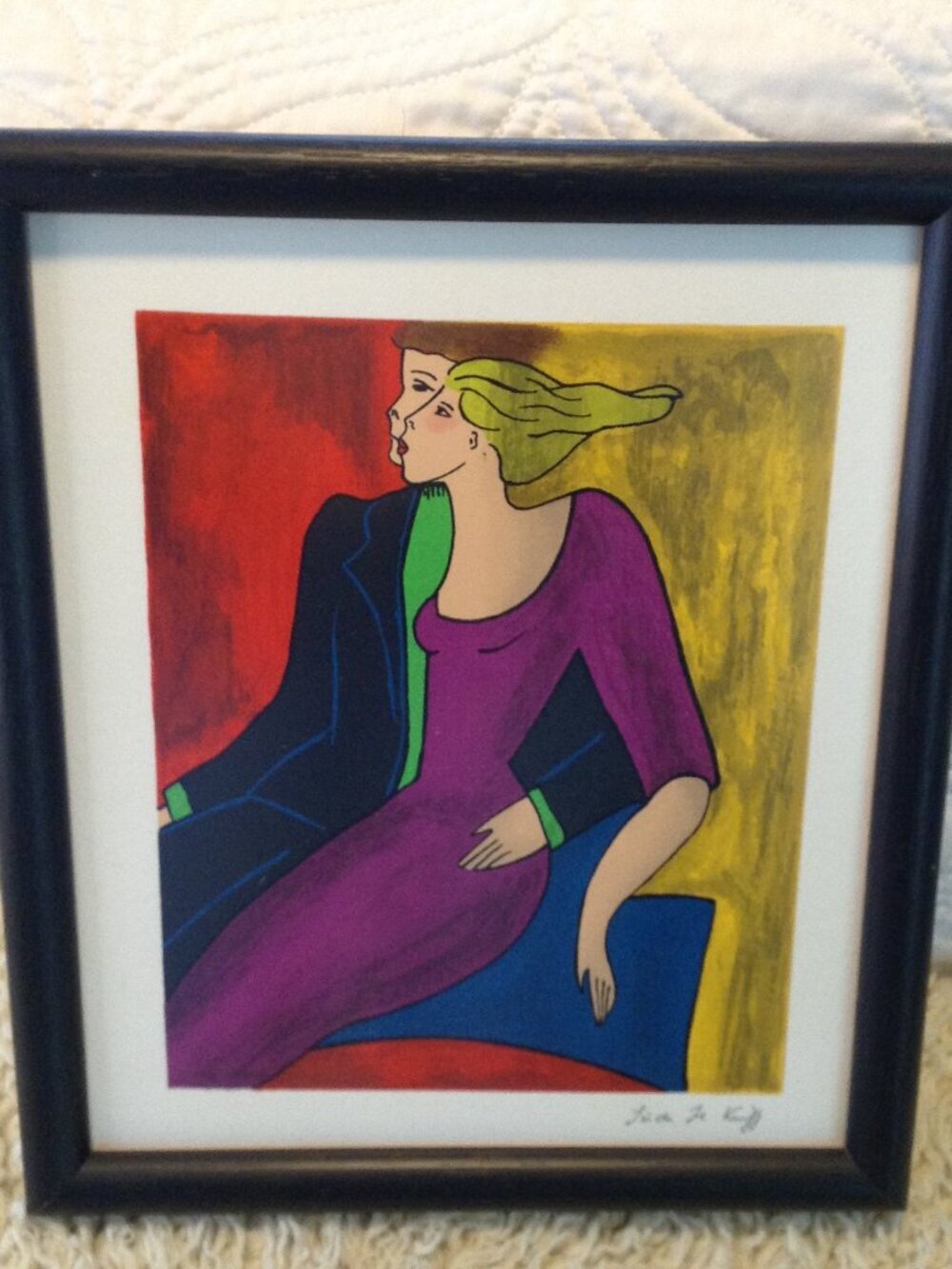 VTG 80's Abstract Linda Le Kinff French Artist Signed Limited Edition Serigraph